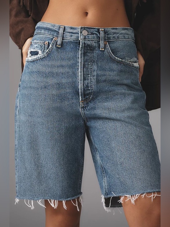 Agolde Pants - AGOLDE 90's Mid Rise Loose Short in a medium blue wash